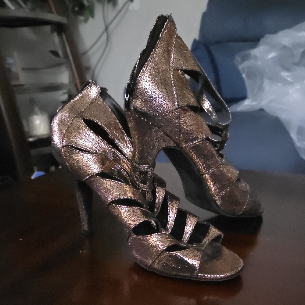 Lane Bryant Bronze Strappy Heels